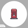 Mail box vector icon sign symbol Royalty Free Stock Photo