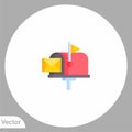 Mail box vector icon sign symbol Royalty Free Stock Photo