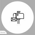 Mail box vector icon sign symbol Royalty Free Stock Photo