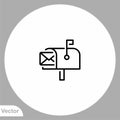 Mail box vector icon sign symbol Royalty Free Stock Photo