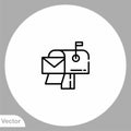 Mail box vector icon sign symbol Royalty Free Stock Photo