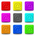 Mail button set square Royalty Free Stock Photo