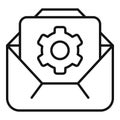Mail cog battery icon outline vector. Size twin storage