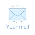 Mail concept with envelope, line
