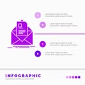 mail, contract, letter, email, briefing Infographics Template for Website and Presentation. GLyph Purple icon infographic style