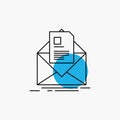 mail, contract, letter, email, briefing Line Icon