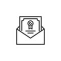 Mail contract line icon
