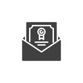 Mail contract vector icon