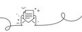 Mail correspondence line icon. Read Message sign. Continuous line with curl. Vector Royalty Free Stock Photo