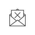 Mail delete line icon