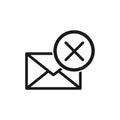 Mail delete. Simple vector modern icon design illustration