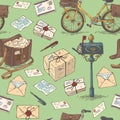 Mail Delivery Seamless Pattern