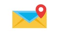 Mail Delivery to Specific Location, Envelope and Map Pin, vector design Generative AI Royalty Free Stock Photo