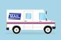 Mail delivery truck. White postal van. Cartoon vehicle in flat style Royalty Free Stock Photo