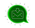 Mail download line icon. Incoming Messages correspondence sign. Vector
