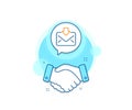 Mail download line icon. Incoming Messages correspondence sign. Vector