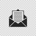 Mail and e-mail icon isolated on transparent background. Envelope symbol e-mail. Email message sign Royalty Free Stock Photo