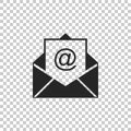 Mail and e-mail icon isolated on transparent background. Envelope symbol e-mail. Email message sign Royalty Free Stock Photo