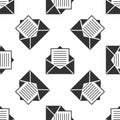 Mail and e-mail icon seamless pattern on white background. Envelope symbol e-mail. Email message sign Royalty Free Stock Photo