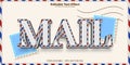 Mail editable text effect in modern trend style Royalty Free Stock Photo