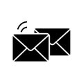 Mail - email - envelope icon, vector illustration, black sign on isolated background Royalty Free Stock Photo