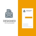 Mail, Email, Job, Tick, Good Grey Logo Design and Business Card Template Royalty Free Stock Photo