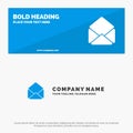 Mail, Email, Open SOlid Icon Website Banner and Business Logo Template