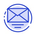 Mail, Email, Text Blue Dotted Line Line Icon Royalty Free Stock Photo