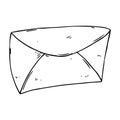 Mail envelope hand drawn. Vector of envelope. Postal envelope icon