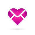 Mail envelope heart logo icon design template elements Royalty Free Stock Photo