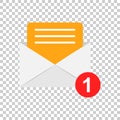 Mail envelope icon in flat style. Email message vector illustration on isolated background. Mailbox e-mail business concept. Royalty Free Stock Photo