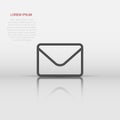 Mail envelope icon in flat style. Receive email letter spam vector illustration on white isolated background. Mail communication Royalty Free Stock Photo