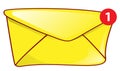 Mail envelope icon. Mail notification with red marker One Message Royalty Free Stock Photo