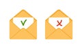 Mail envelope icon. Receiving SMS messages, notifications, invitations. Concept of delivery correspondence and letters Royalty Free Stock Photo