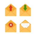 Mail envelope icon. Receiving SMS messages, notifications, invitations. Concept of delivery correspondence and letters Royalty Free Stock Photo