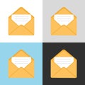 Mail envelope icon. Receiving SMS messages, notifications, invitations. Concept of delivery correspondence and letters Royalty Free Stock Photo