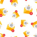 Mail envelope icon seamless pattern background. Email message vector illustration. Mailbox e-mail symbol pattern