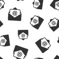 Mail envelope icon seamless pattern background. Email message vector illustration. Mailbox e-mail symbol pattern