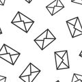 Mail envelope icon seamless pattern background. Email message vector illustration. Mailbox e-mail symbol pattern