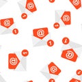 Mail envelope icon seamless pattern background. Email message vector illustration. Mailbox e-mail symbol pattern