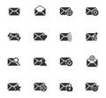 Mail and envelope icon set