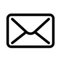 Mail envelope icon. Symbol of e-mail communication or post office. Outline modern design element. Simple black flat