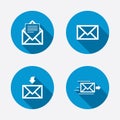 Mail envelope icons. Message document symbols Royalty Free Stock Photo