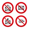 Mail envelope icons. Message document symbols Royalty Free Stock Photo