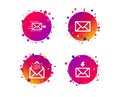 Mail envelope icons. Message document symbols. Vector Royalty Free Stock Photo