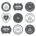 Mail envelope icons. Message document symbols Royalty Free Stock Photo