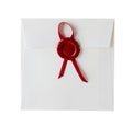 Mail envelope or letter sealed with wax seal stamp