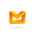 Letter m mail envelope logo icon design template elements Royalty Free Stock Photo