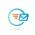 Mail envelope logo icon design template elements