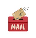 Mail envelope, message icon. Sending letter vector illustration Royalty Free Stock Photo